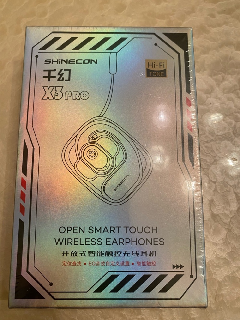 X3 Pro Silver Wireless Earphones - Open Smart Touch